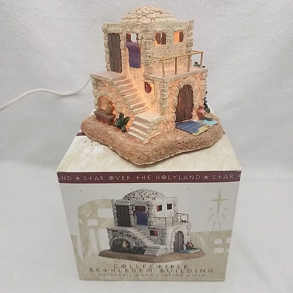 House Bethlehem Building Lighted Seasonal Specialties Christmas Collectible VTG